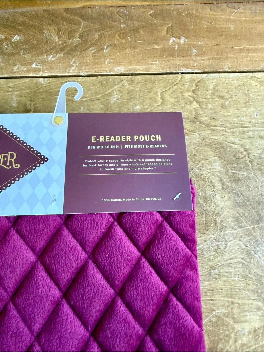 Harper Quilted E-Reader Pouch - Fuchsia Pink